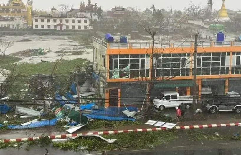 超级气旋风暴“穆查”登陆缅甸若开邦 多地受灾严重